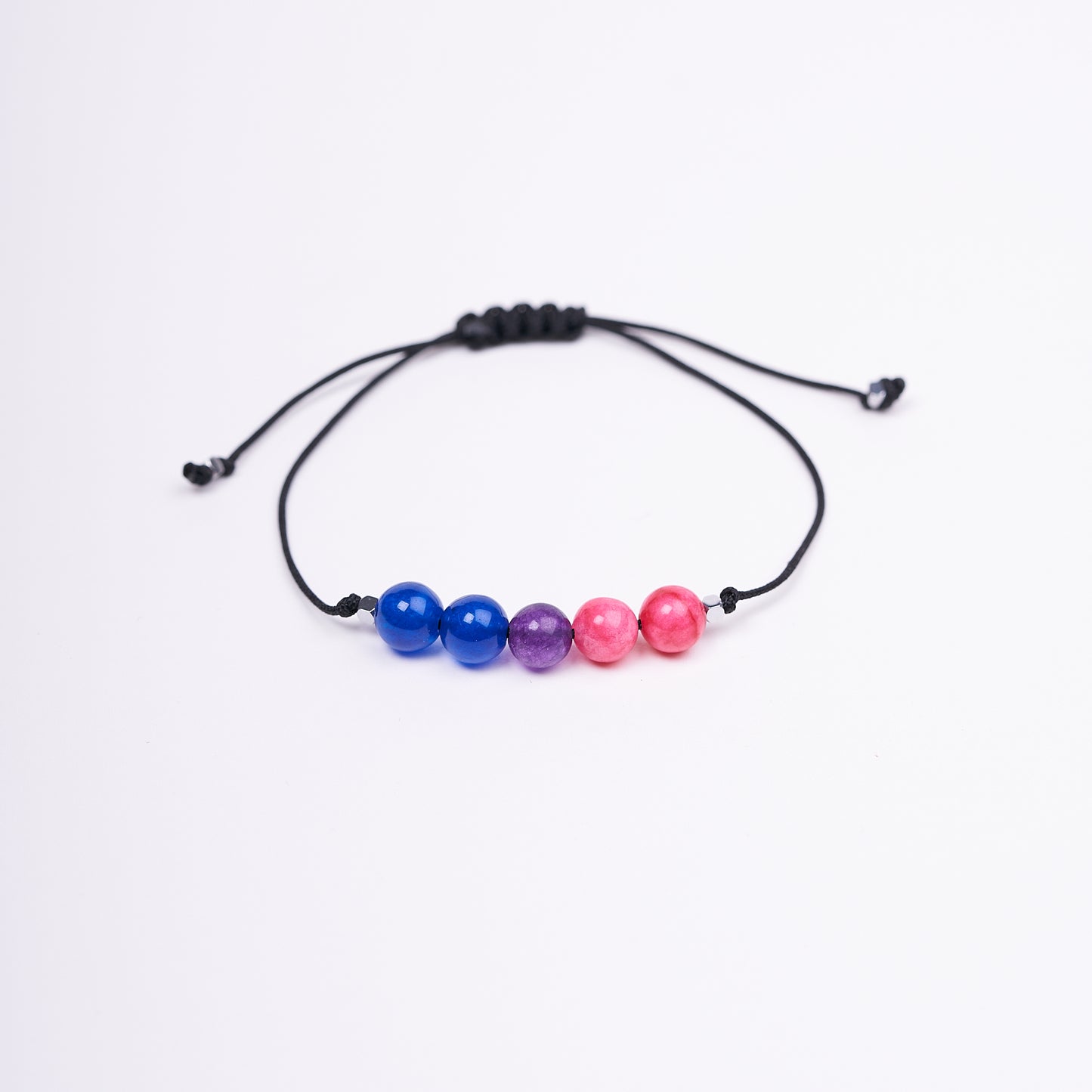 Pulsera de orgullo bisexual, ágata natural - NellayComplements #