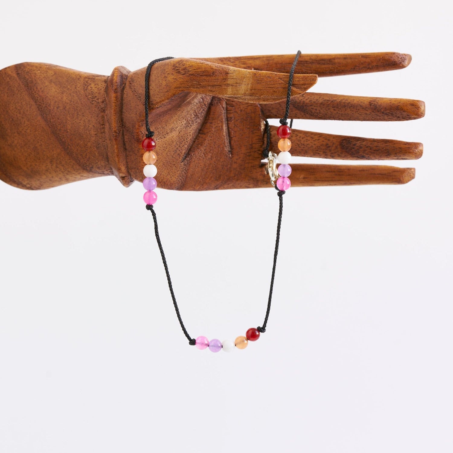 Collar No Binario, Ágata Natural, Joyería Artesanal, Celebra Tu Identidad y Orgullo en Un Solo Collar, Colores No Binarios, Hecho a Mano.