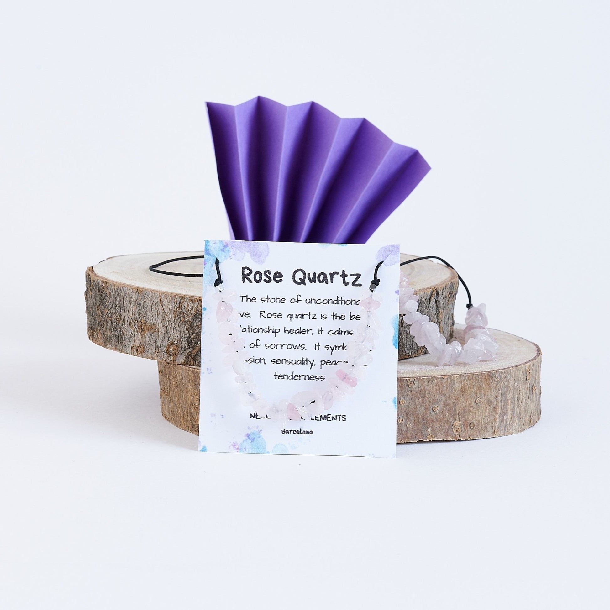 Collar con Cuarzo Rosa, piedra natural - NellayComplements #