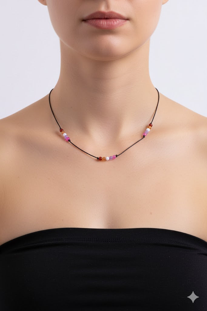 Collar orgullo Lesbiana | Colores Lesbiana. Imagen de referencia creada con IA   