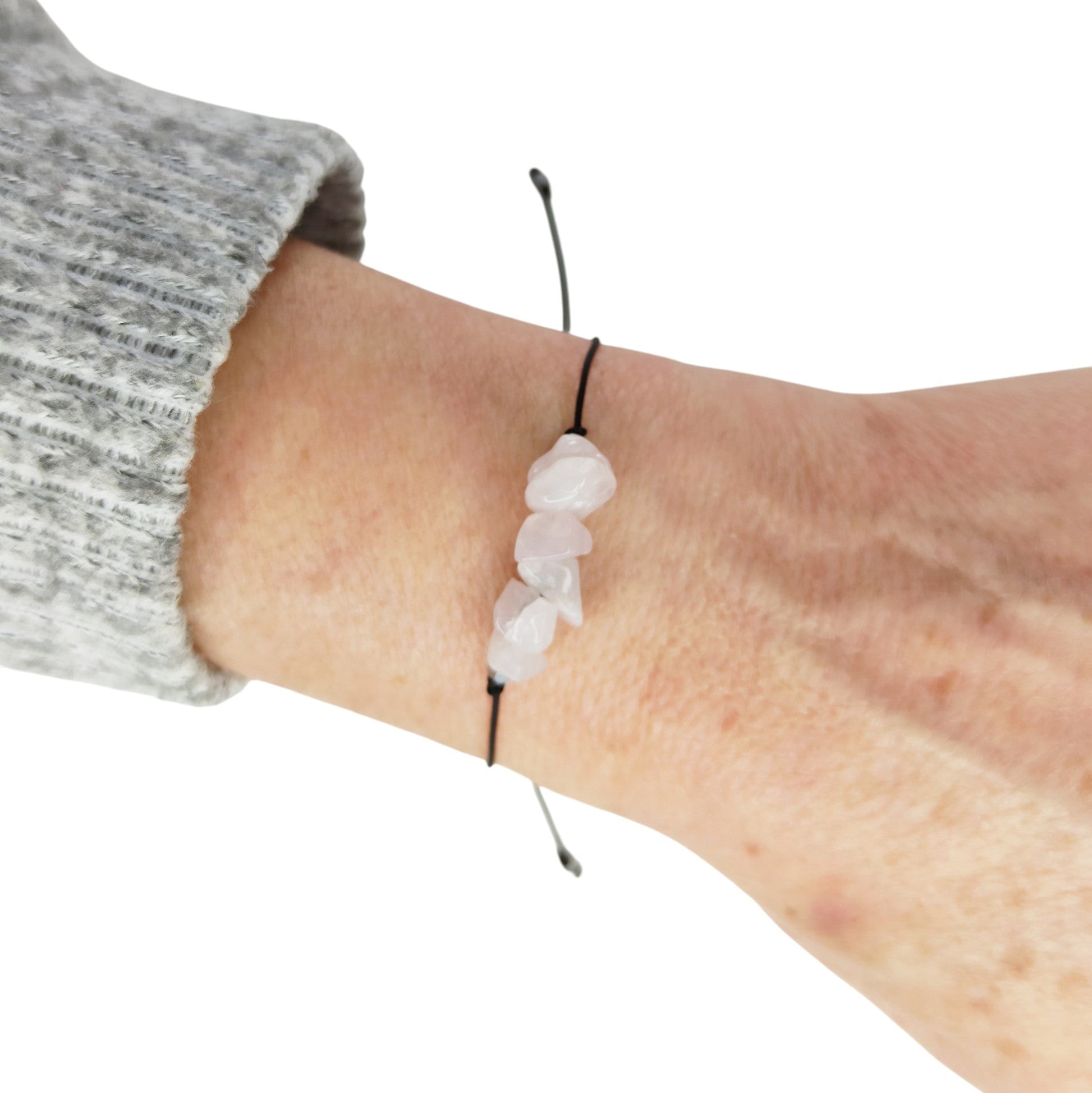 Pulsera piedras de Cuarzo Rosa | Piedra natural.