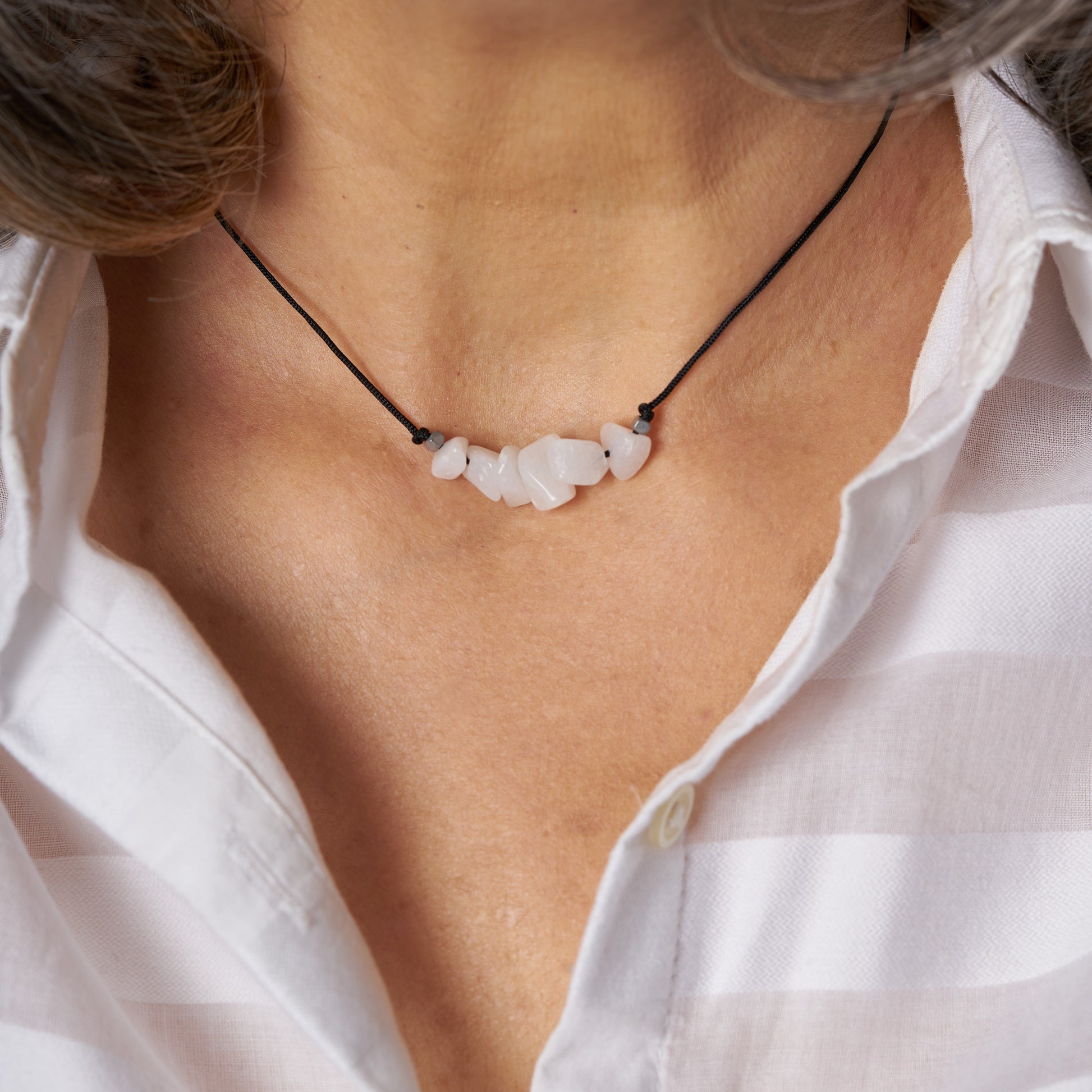 Collar con Piedra de Nacimiento de Junio, collar con Piedra Luna, la piedra de nacimiento de junio.
