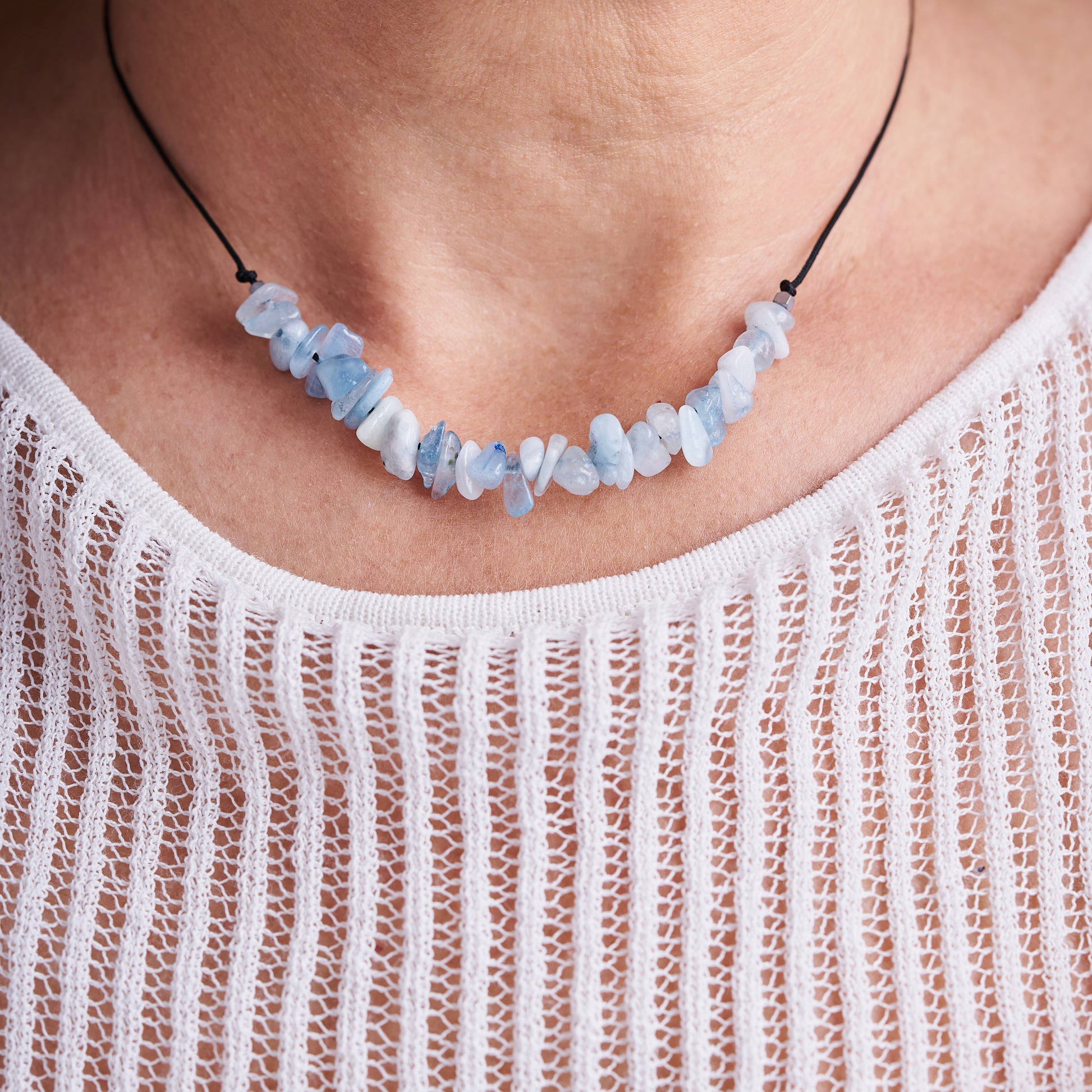 Collar con aguamarina,  piedra Natural - NellayComplements #