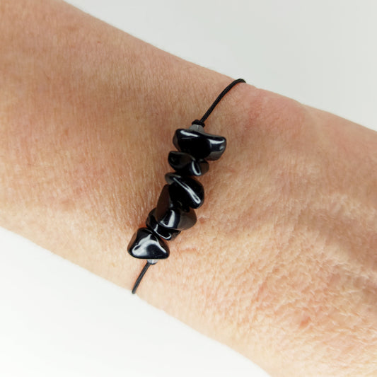 Pulsera de obsidiana natural de proteccion y buena suerte - NellayComplements #