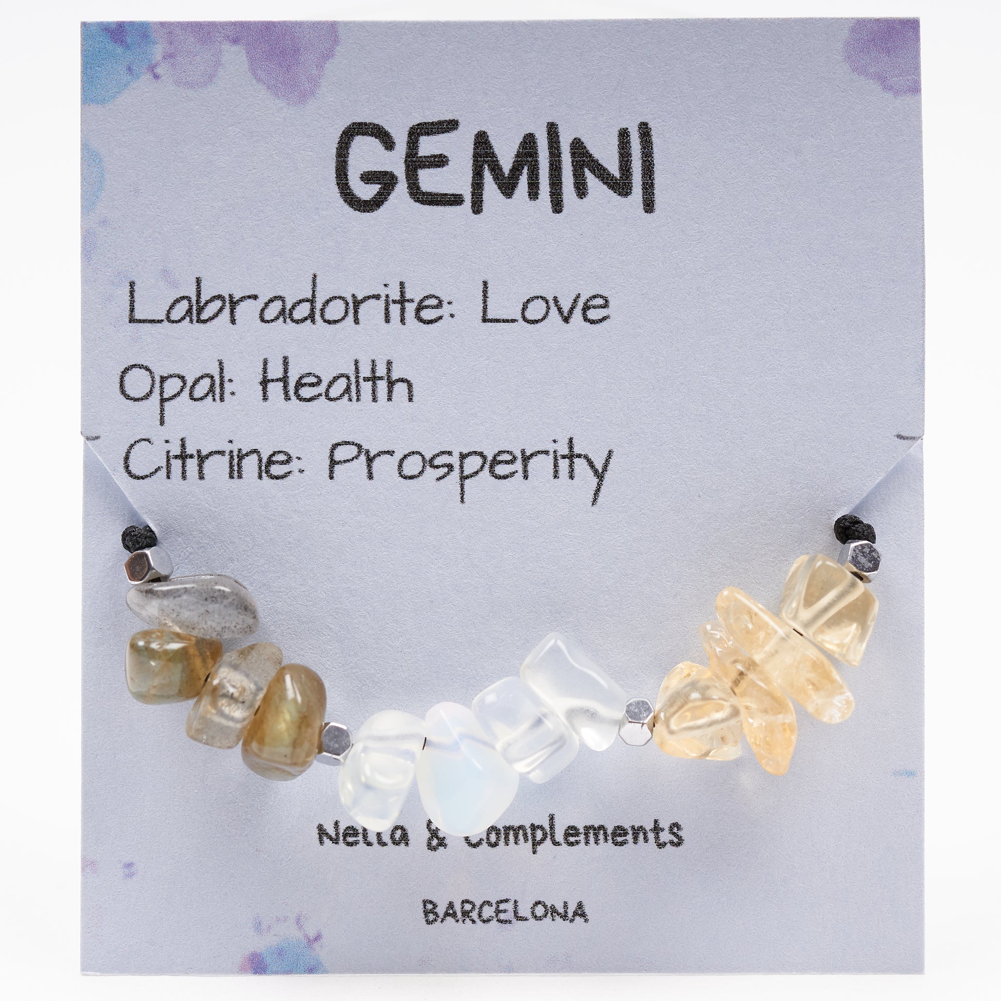 Pulsera piedras del zodíaco Geminis. - NellayComplements #