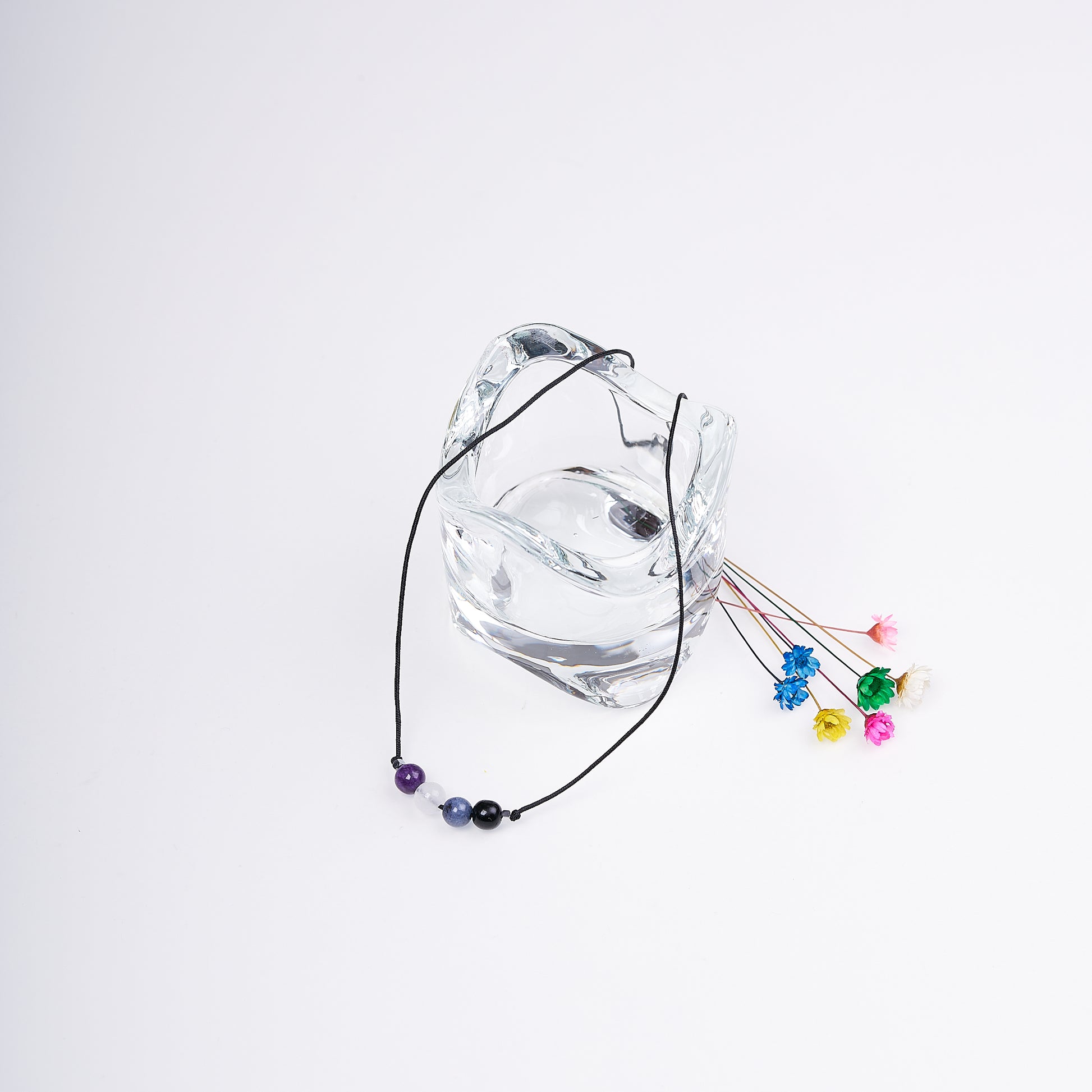 Collar de orgullo asexual, Ágatas naturales - NellayComplements #