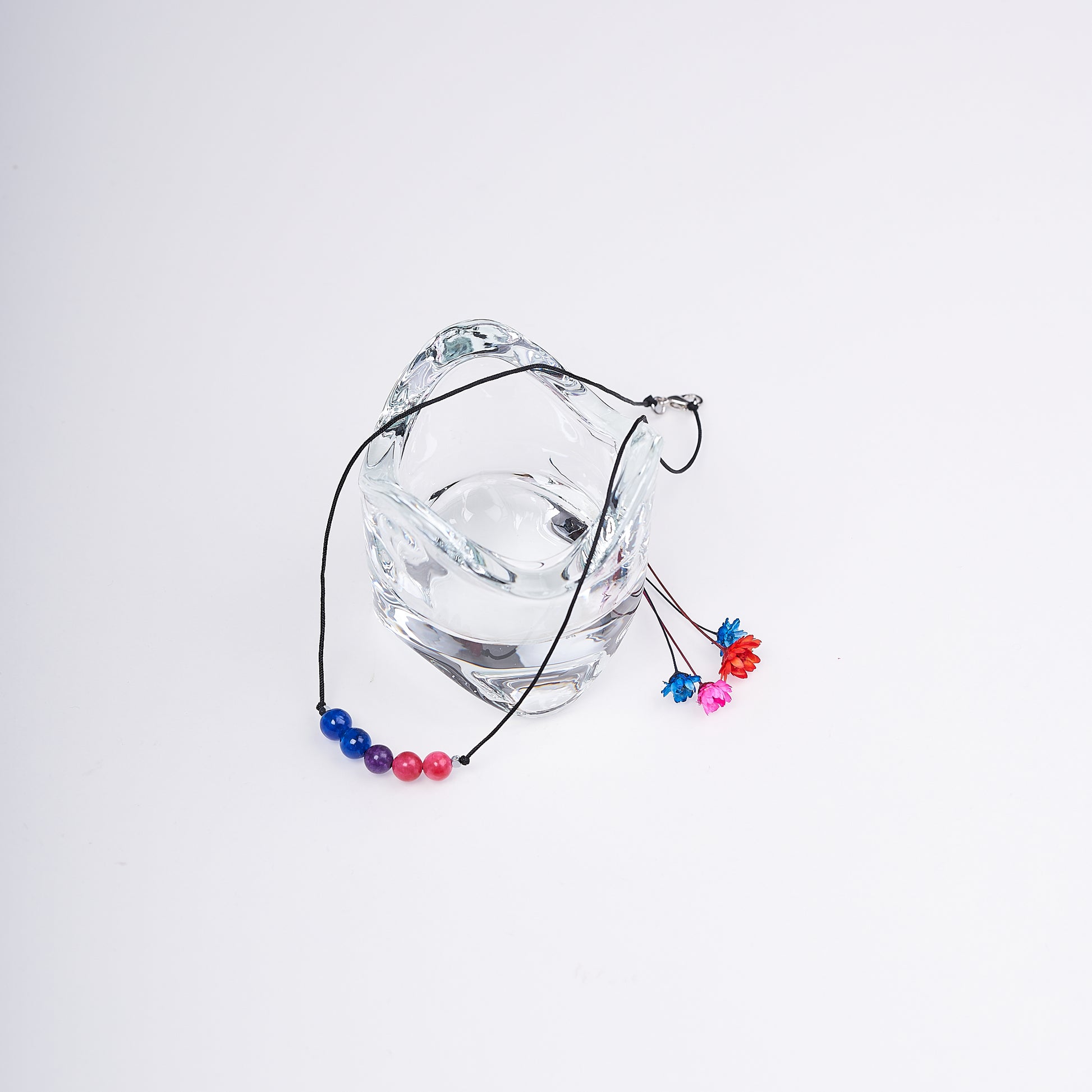 Collar de orgullo bisexual con agatas naturales. - NellayComplements #