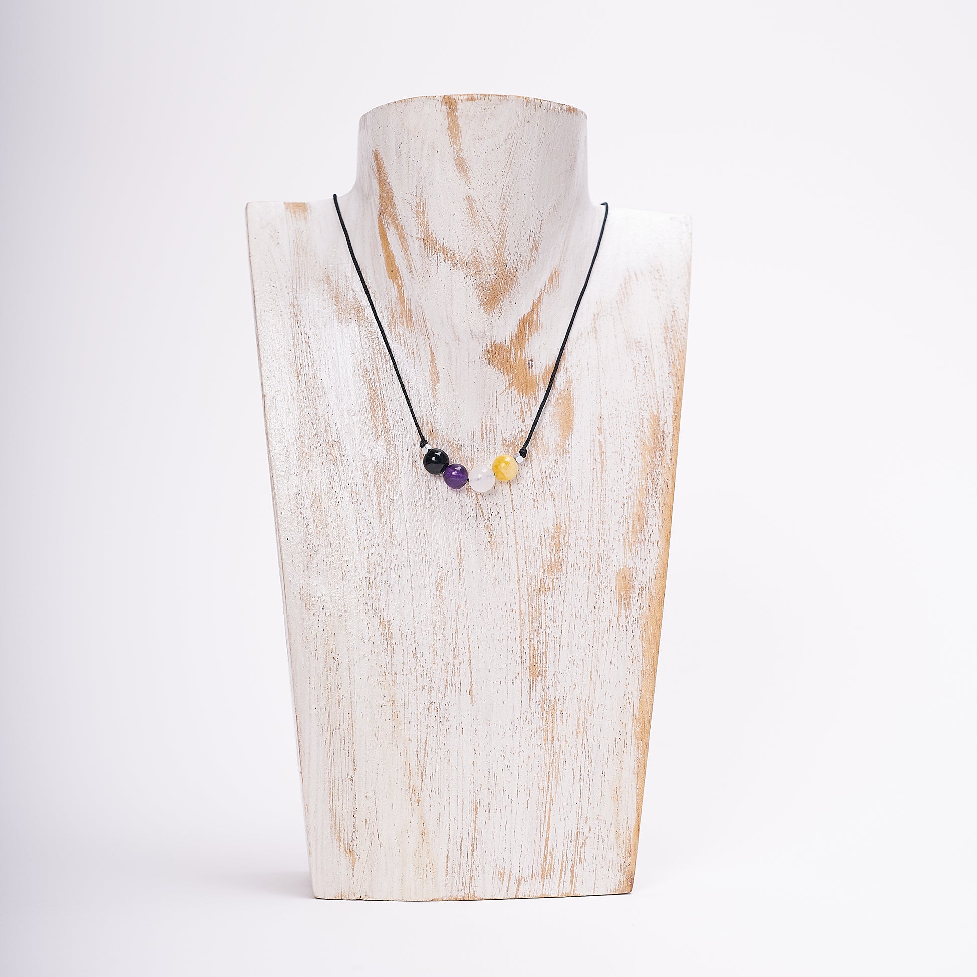 Collar de Orgullo No Binario, agatas naturales - NellayComplements #