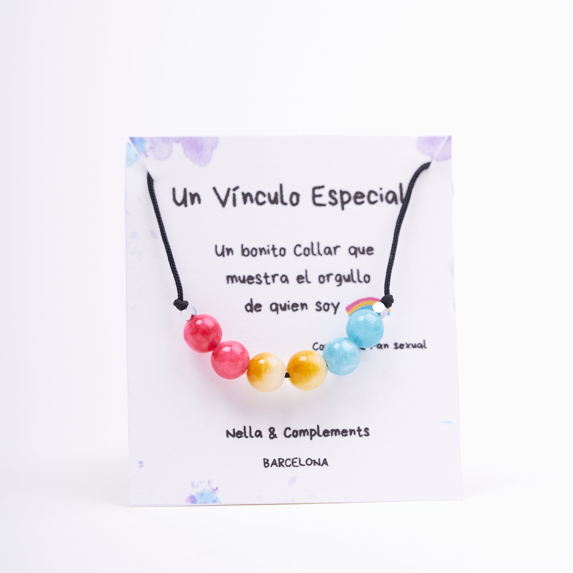 Collar de orgullo Pan sexual con agatas naturales. - NellayComplements #
