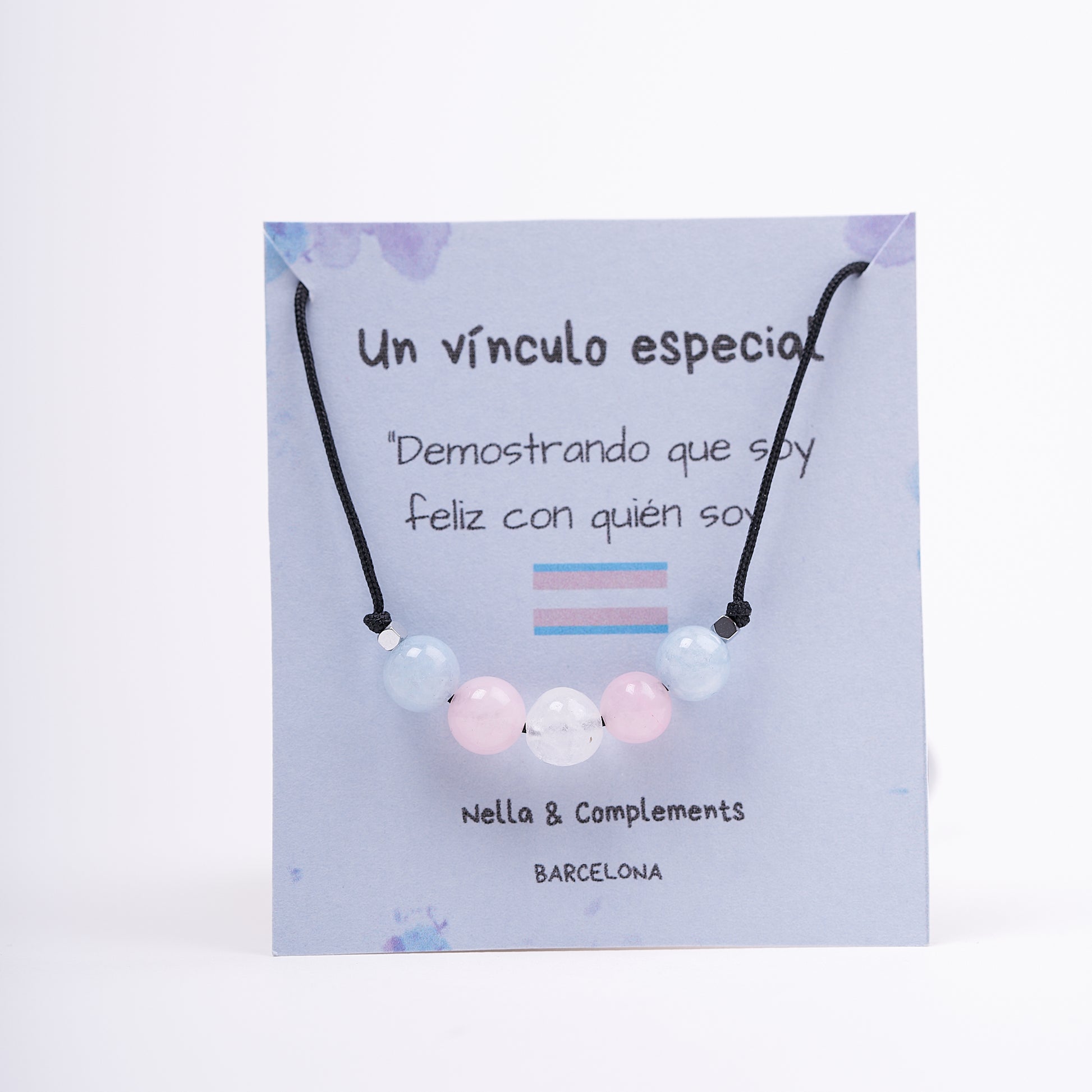Collar de orgullo Transgenero, agatas naturales. - NellayComplements #
