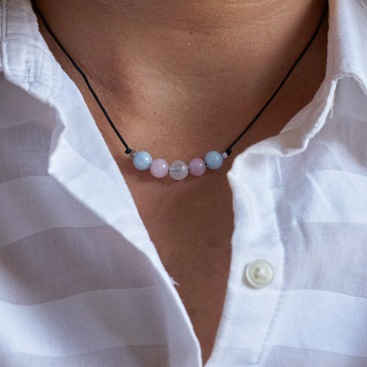 Collar de orgullo Transgenero, agatas naturales. - NellayComplements #