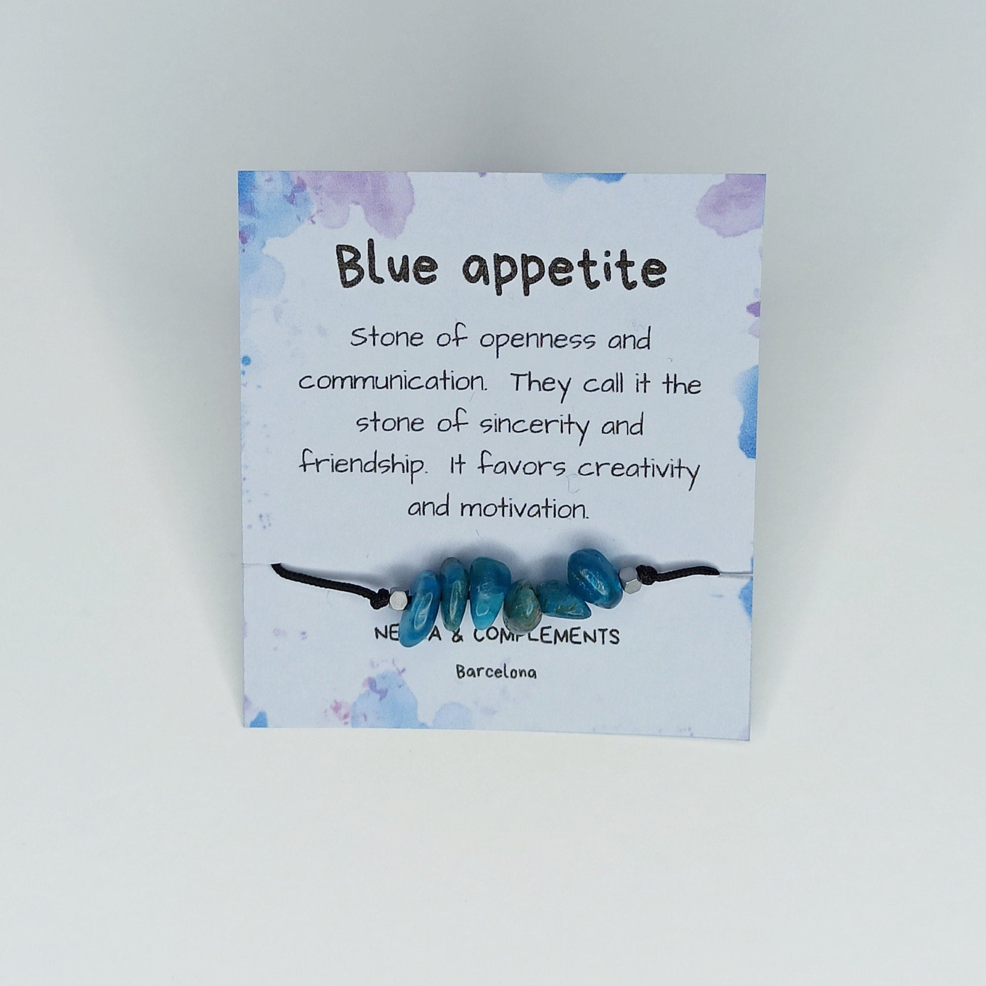 Pulsera con piedra natural de Apatita azul - NellayComplements #