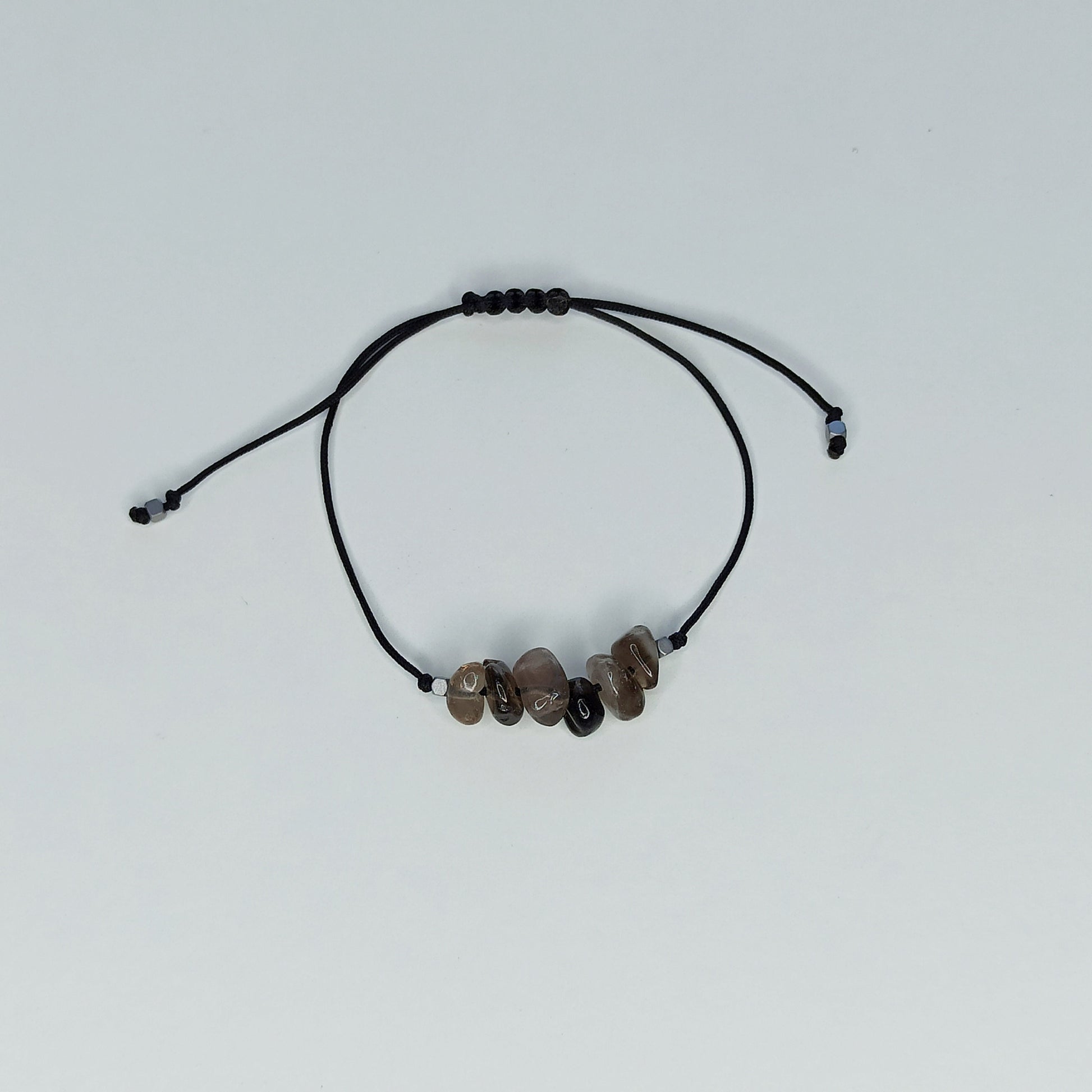 Pulsera con cuarzo ahumado, Piedra natural. - NellayComplements #