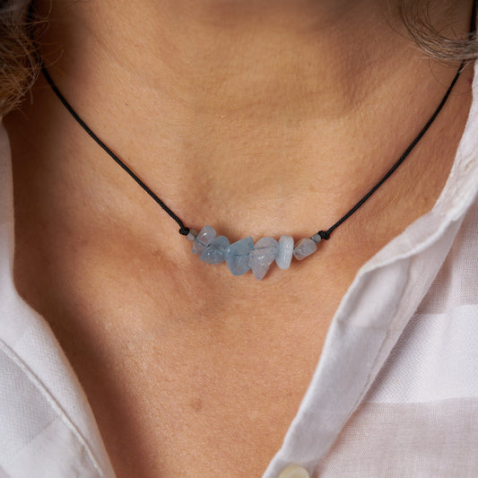 Collar con piedras de nacimiento mes de Marzo. - NellayComplements #