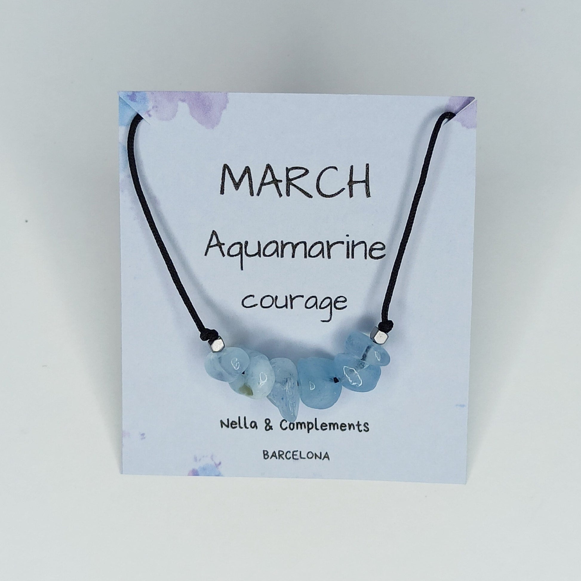 Collar con piedras de nacimiento mes de Marzo. - NellayComplements #