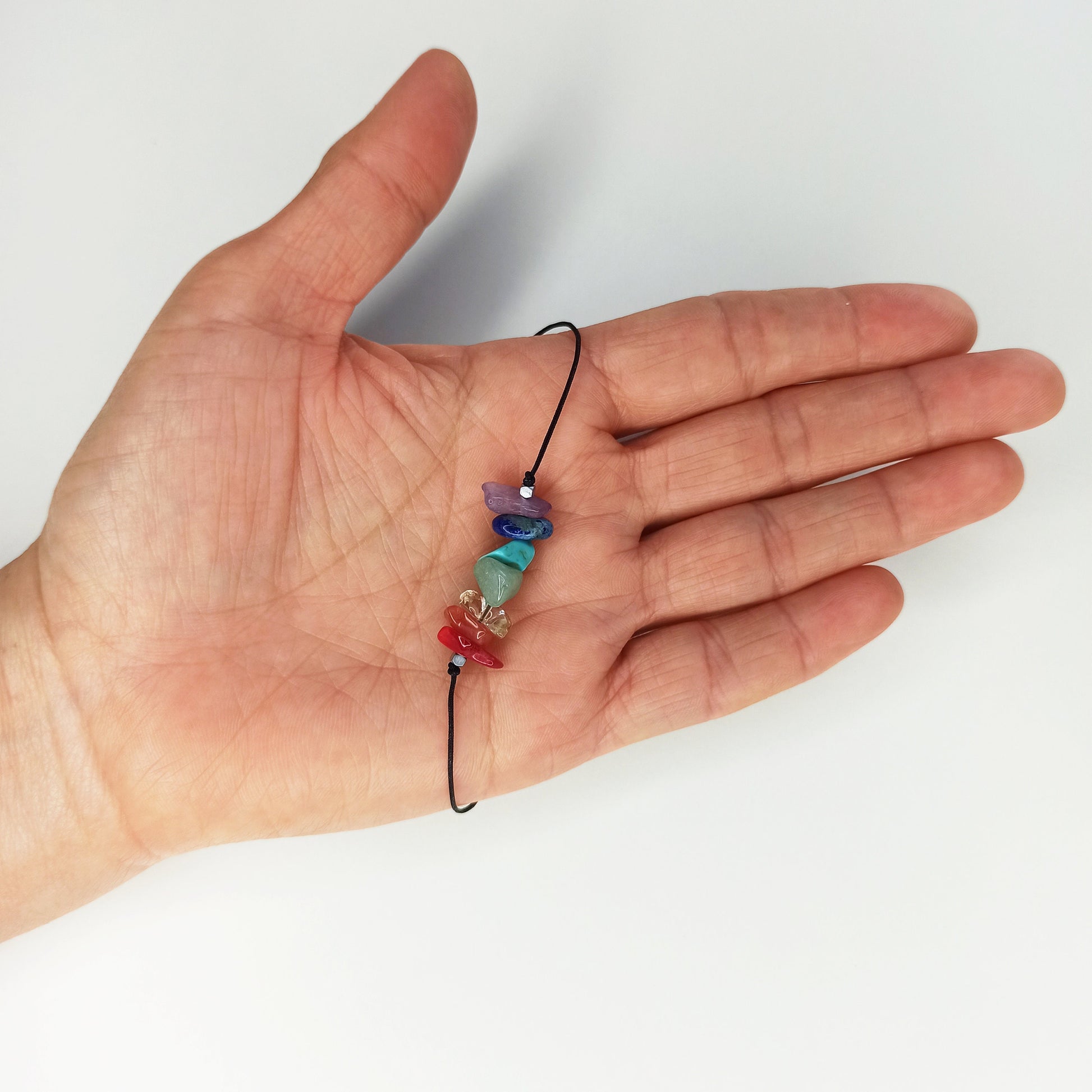 Pulsera  7 chakras con piedras irregulares - NellayComplements #
