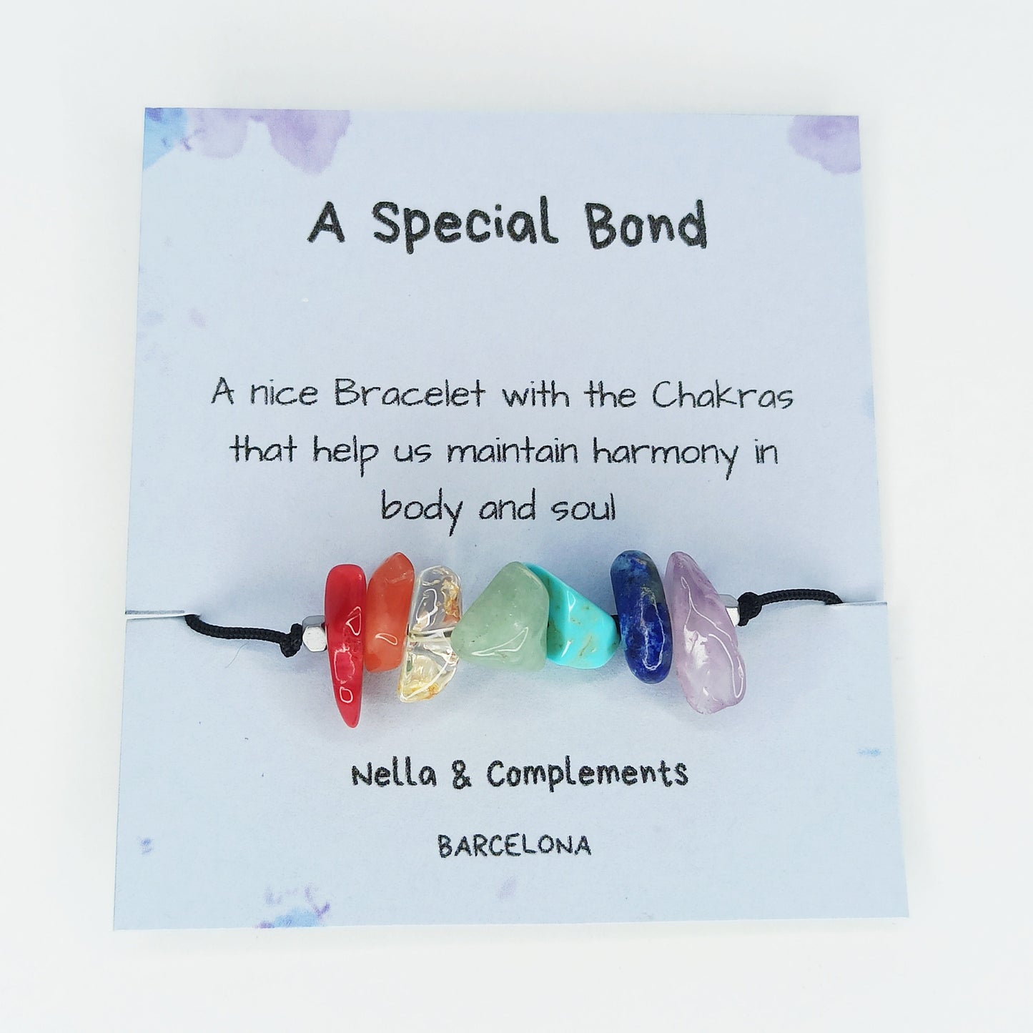 Pulsera  7 chakras con piedras irregulares - NellayComplements #