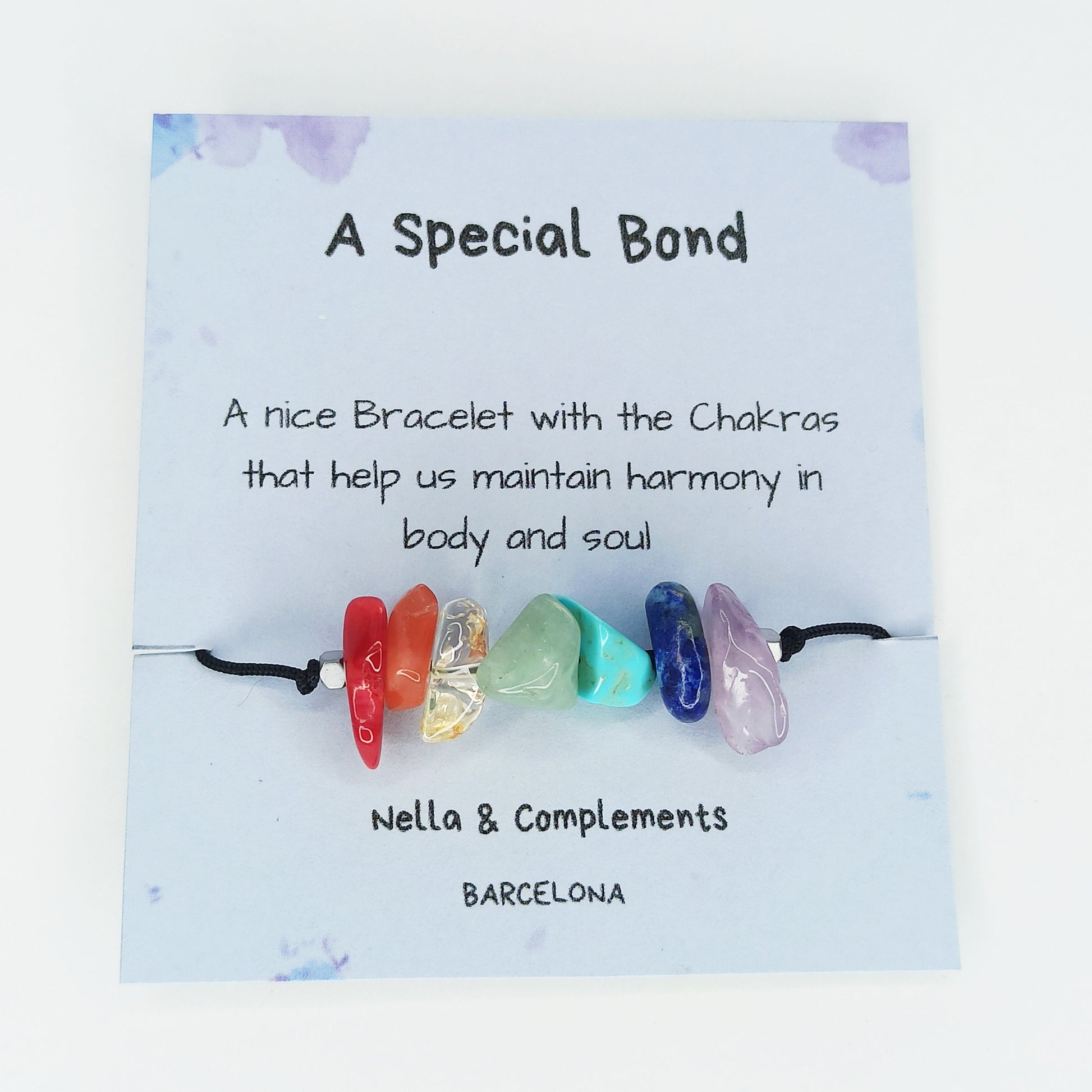 Pulsera  7 chakras con piedras irregulares - NellayComplements #