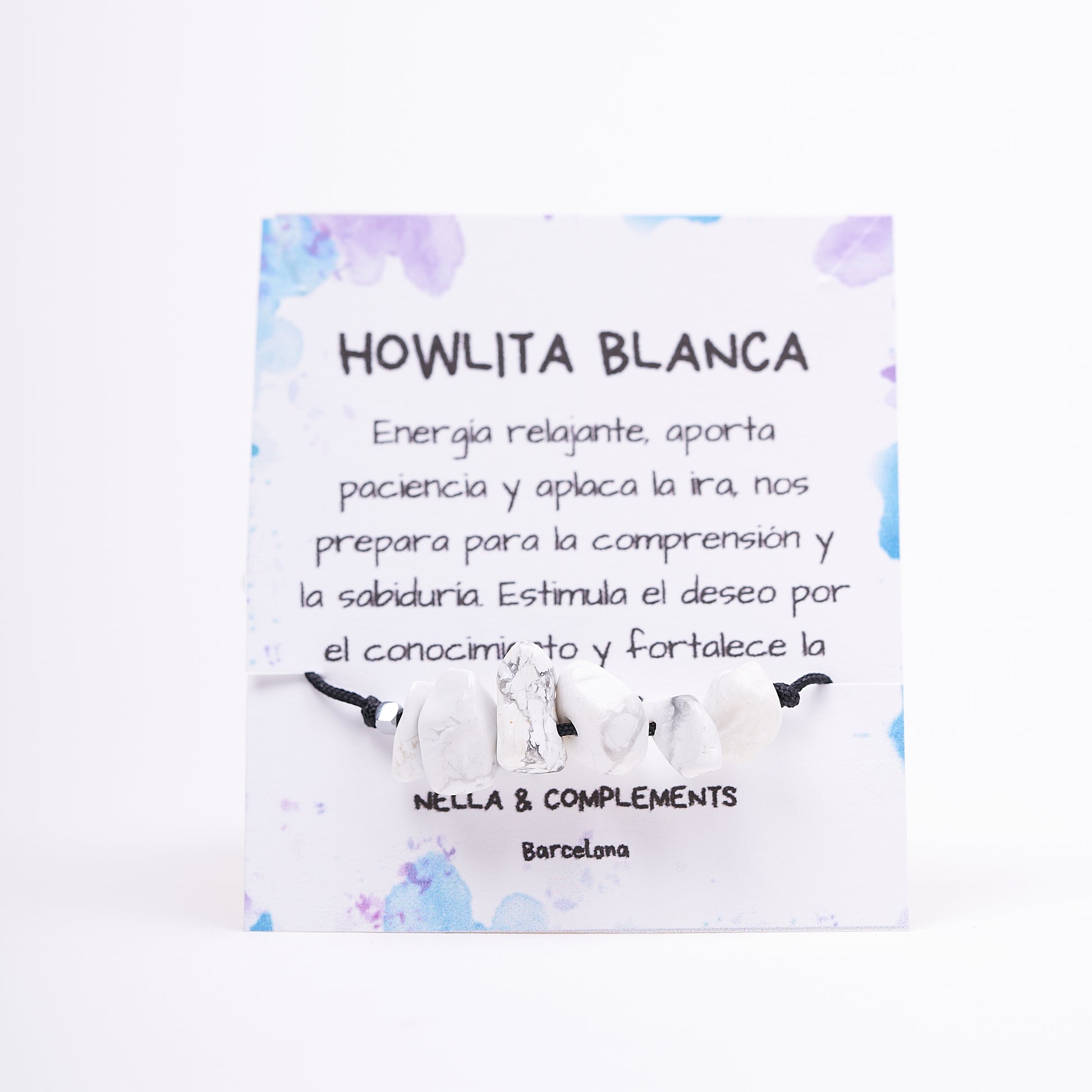 Pulsera con howlita blanca, piedra natural. - NellayComplements #