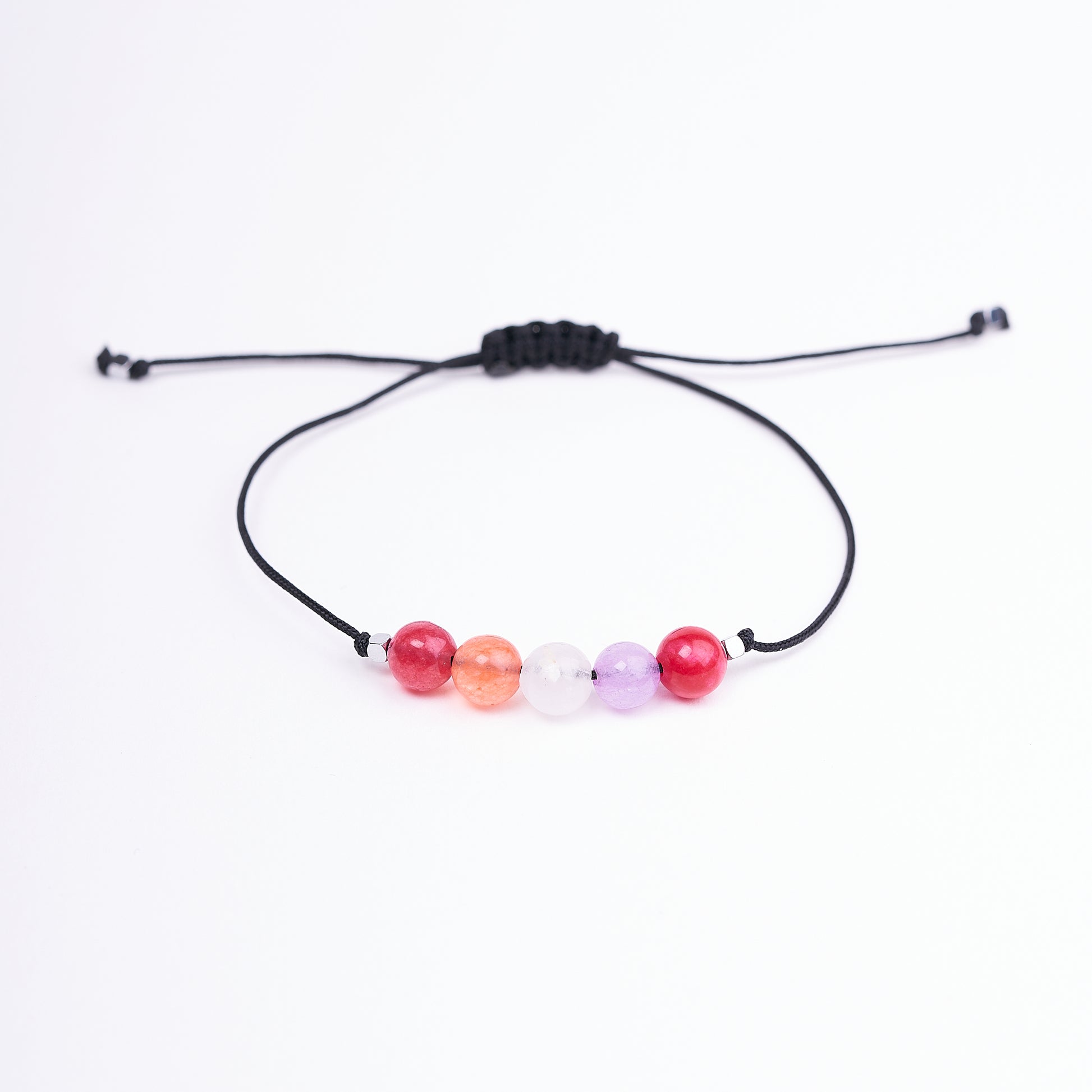 Pulsera de Orgullo Lesbico, agatas naturales - NellayComplements #