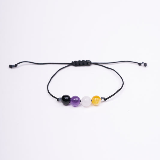 Pulsera de Orgullo No Binaria, agatas naturales. - NellayComplements #