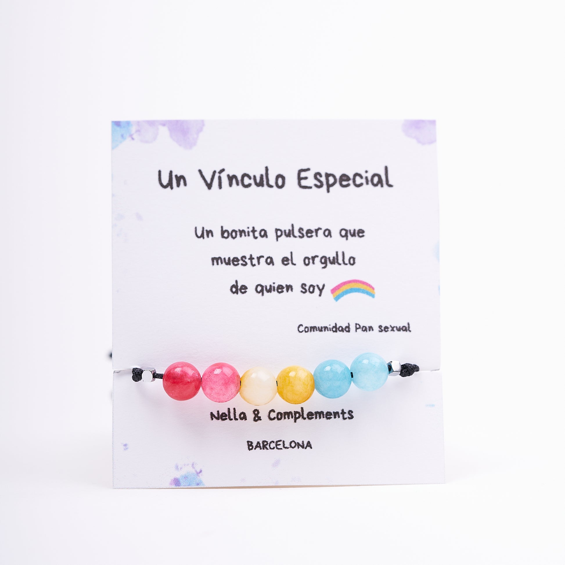 Pulsera de orgullo Pan Sexual, ágatas naturales - NellayComplements #