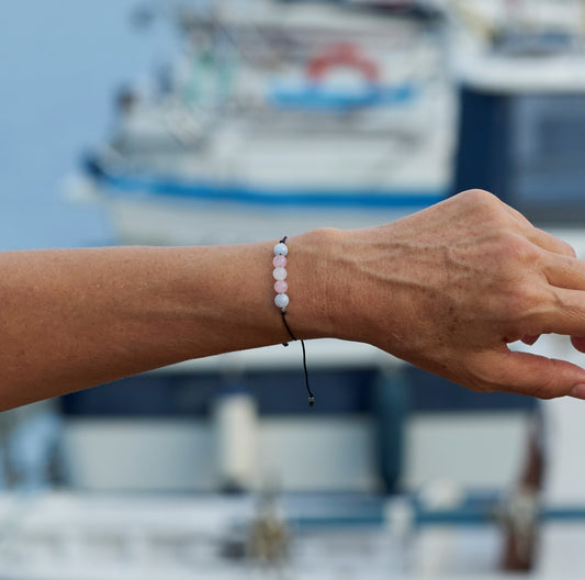 Pulsera de orgullo transgénero, Agata natural - NellayComplements #
